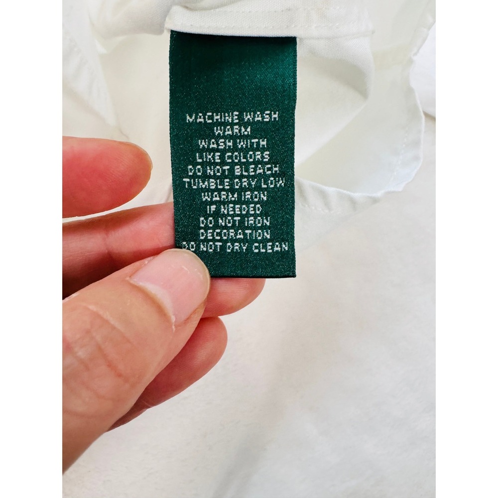 Lauren Ralph Lauren Women's White Patch Crest Button Down Shirt Size M Old Money - Picture 6 of 8